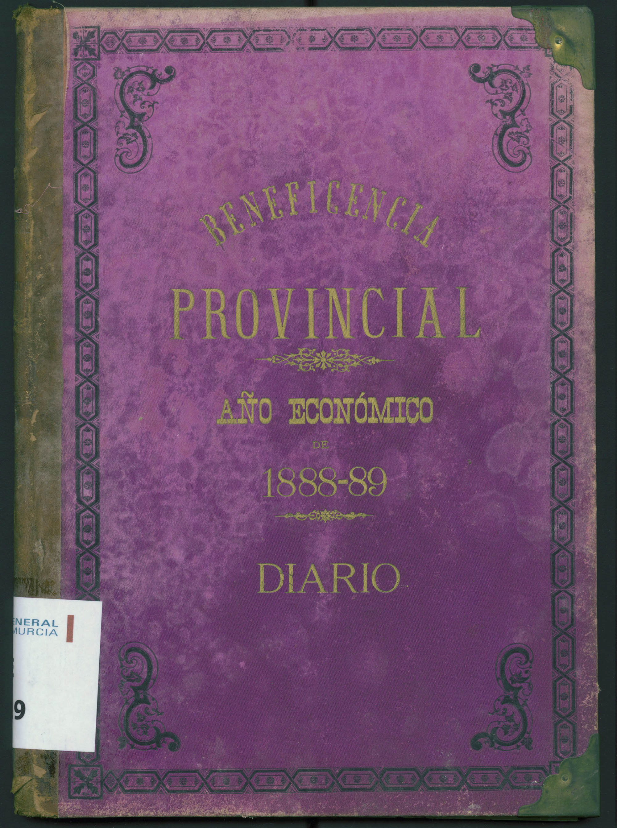 Libro diario de la Casa Provincial de Misericordia y Huérfanos de Murcia. Año económico de 1888-1889.